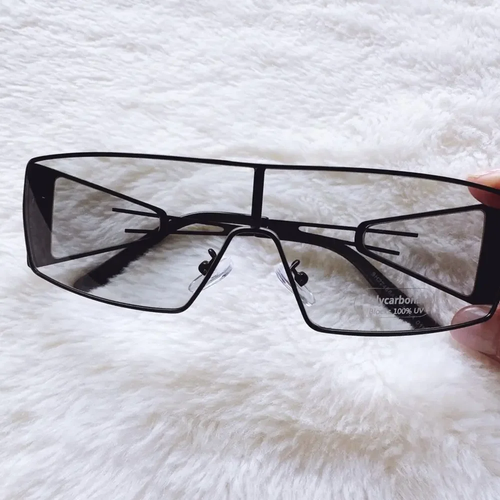 Sandy Clear Black Wrap-Around Sunglasses